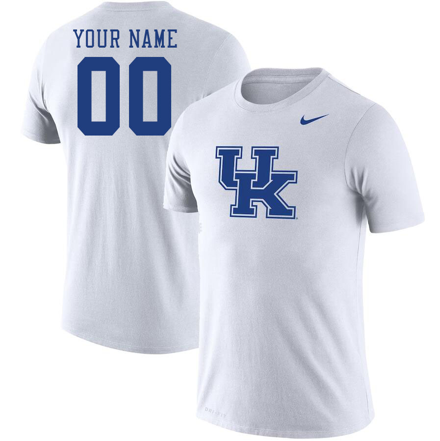 Custom Kentucky Wildcats Name And Number College Tshirt-White
